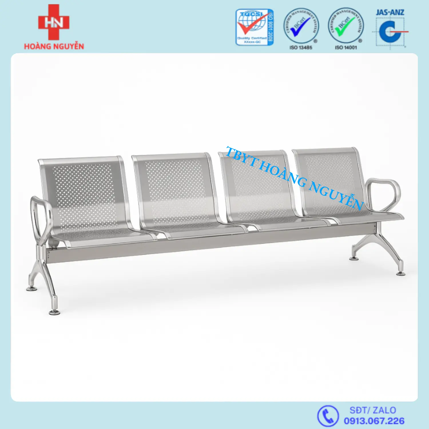 Ghế chờ 4 chỗ - Loại 1,8m