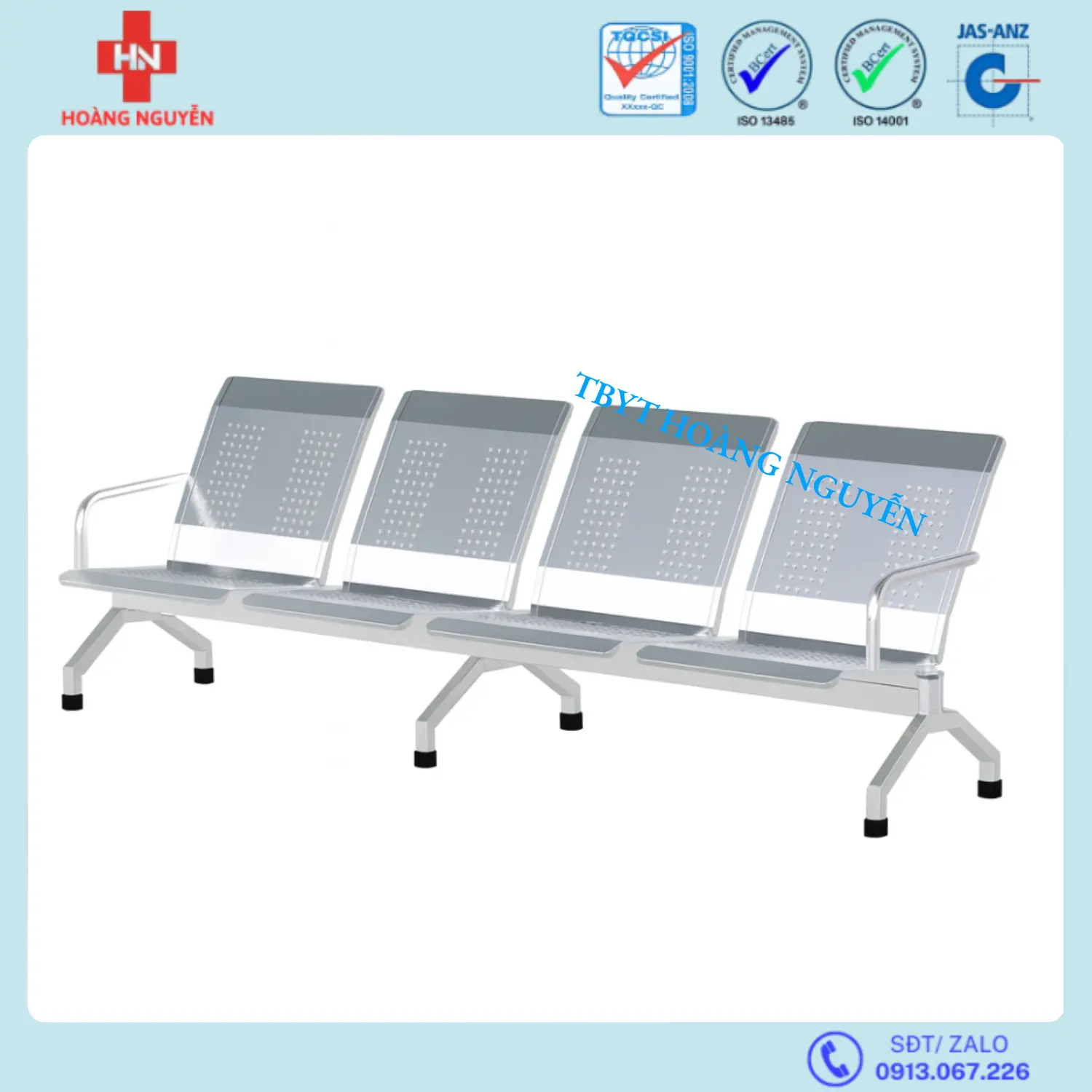 Ghế chờ 4 chỗ - Loại 2,4m